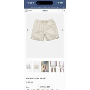 Katin Men's Isaiah Local Short linen and cotton shorts size small NWOT